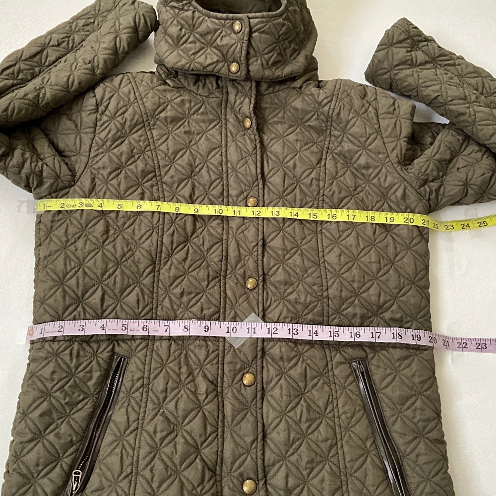 MARC NEW YORK Quilted Hooded Jacket Small Olive Brown - Picture 10 of 12